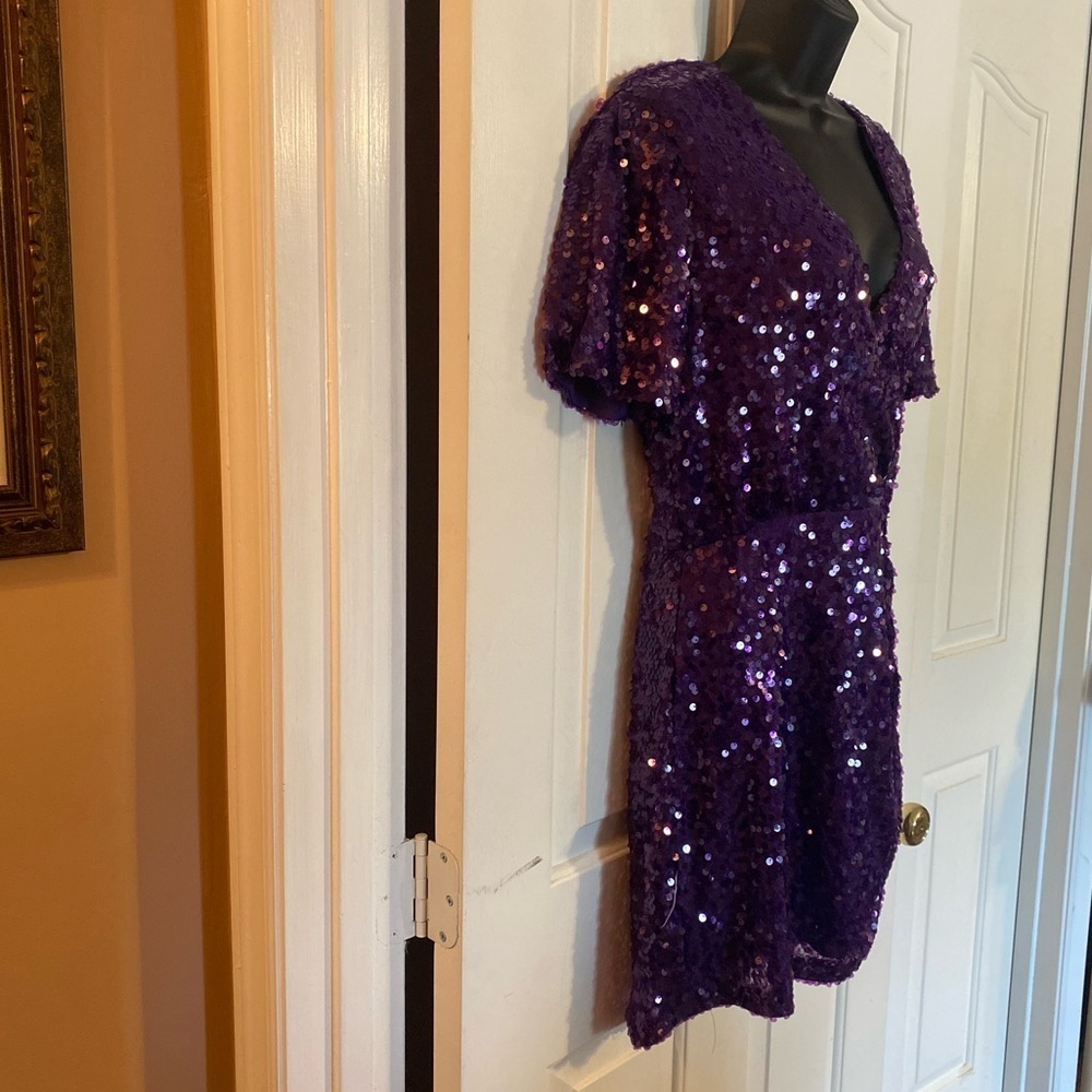 “LEYDEN” Sequin Ruched Mini Dress - Picture 7 of 16